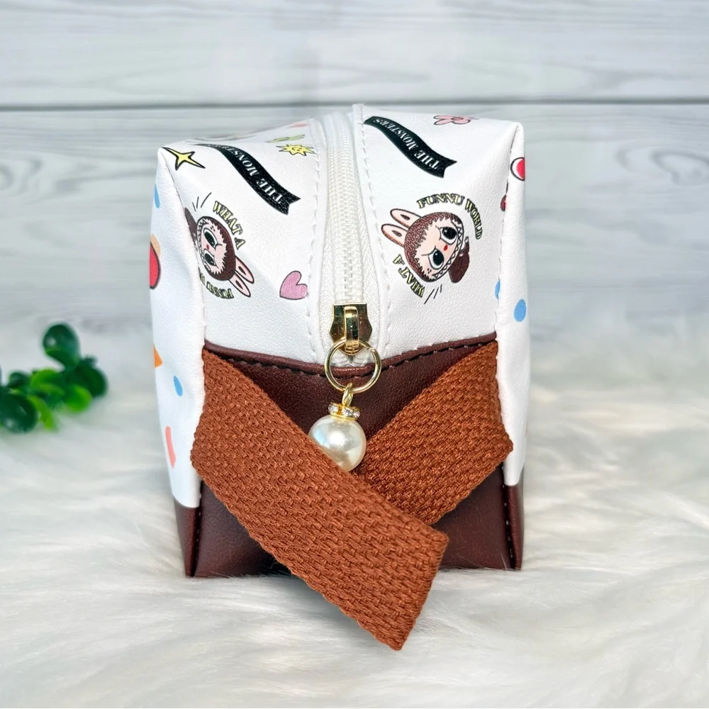 Brown Monster Character Large‎ Cosmetic Bag